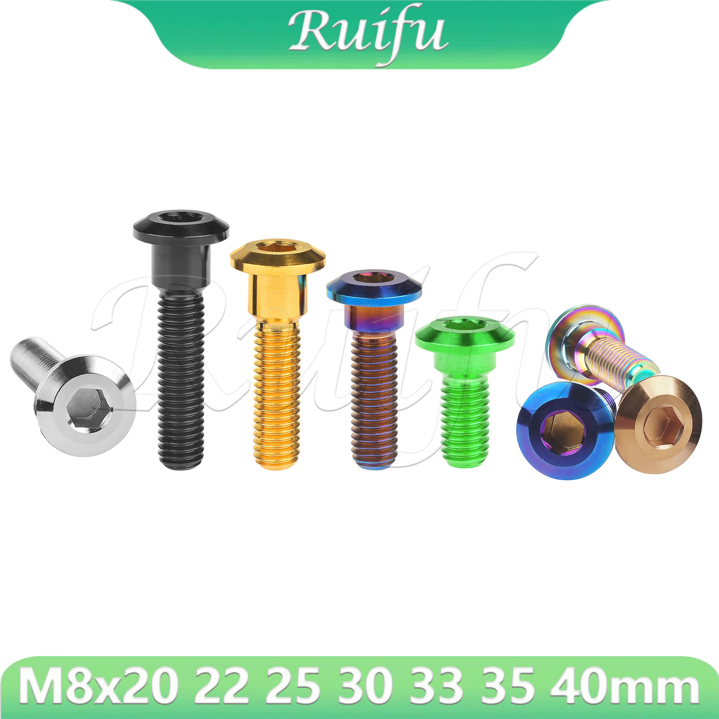 

Ruifu Titanium Bolt M8x20 22 25 30 33 35 40mm Allen Head Screws for Motorcycle Disc Brake Fixedor Motor Yamaha Suzuki Kawasaki