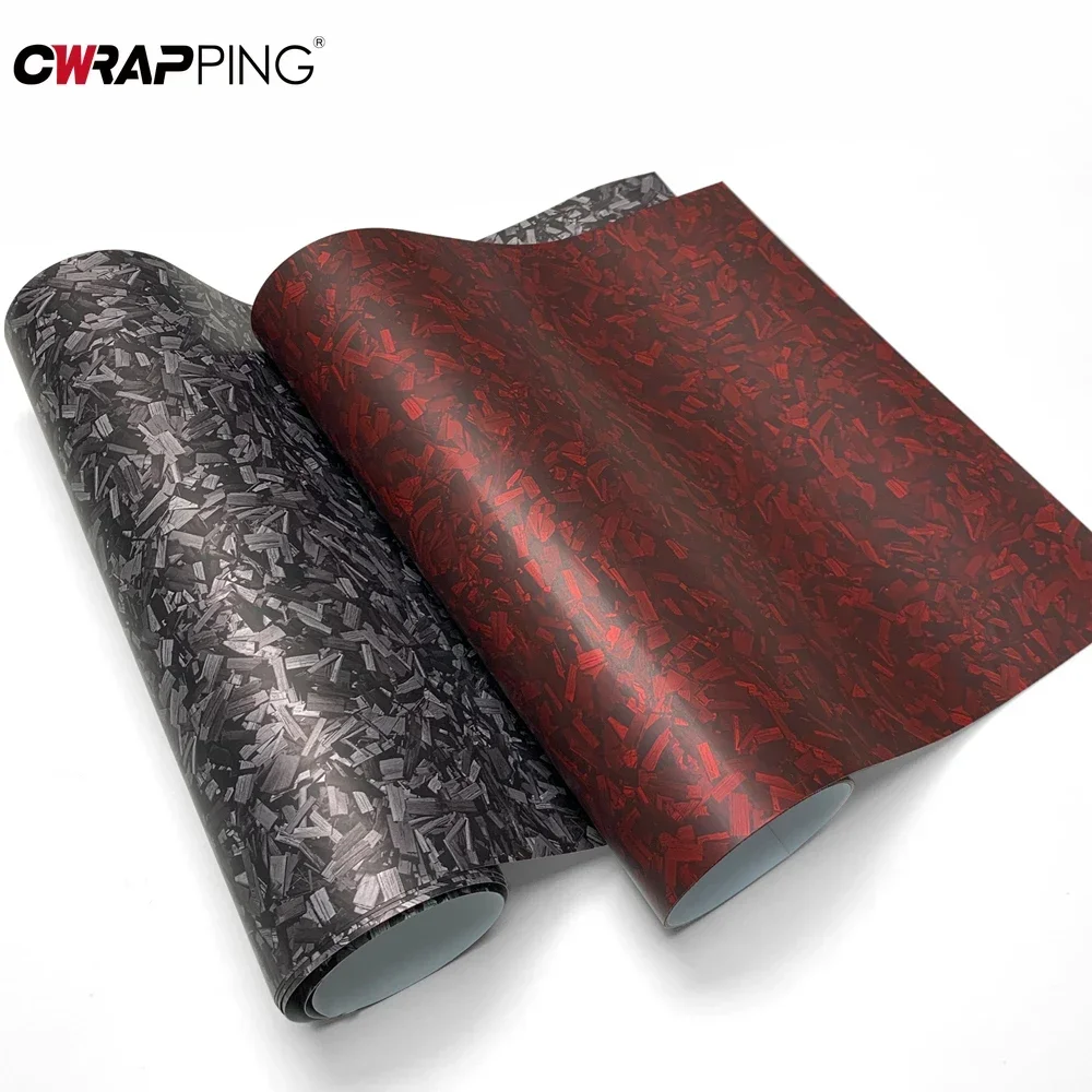 

Motorcycle Matte Red Forged Carbon Fiber Vinyl Wrap Waterproof Film for Motorcycle Car Bike DIY Decals Wrapping Decorate Films