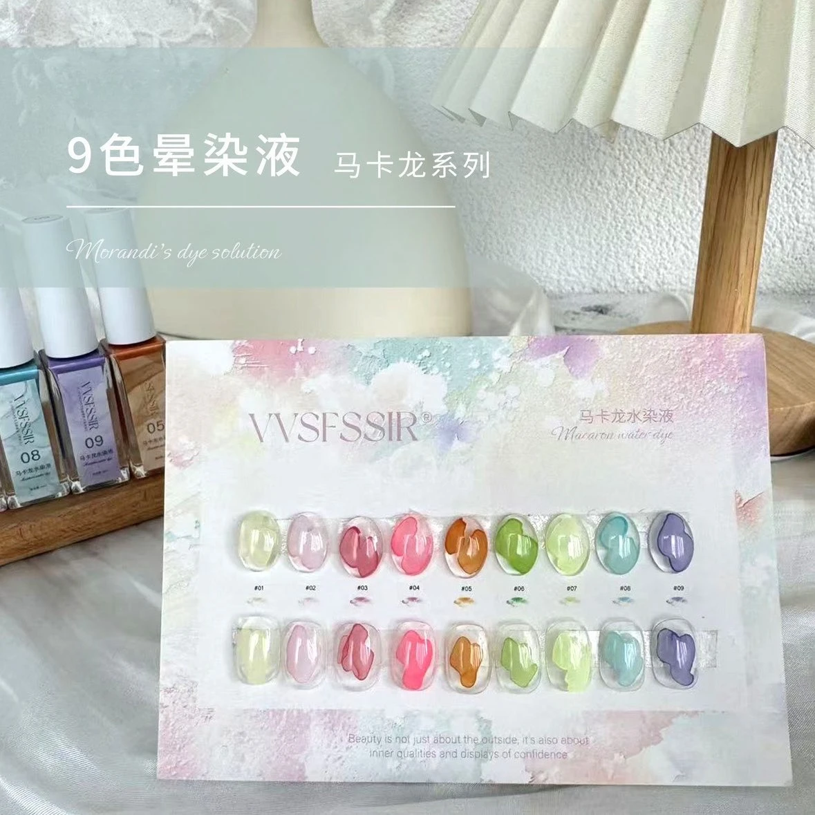 9 Colors Blue Green Blooming Marbling Ink for Nail Art Watercolor Gel Nail Polish Gradient Blooming Gel Varnishes For Manicure