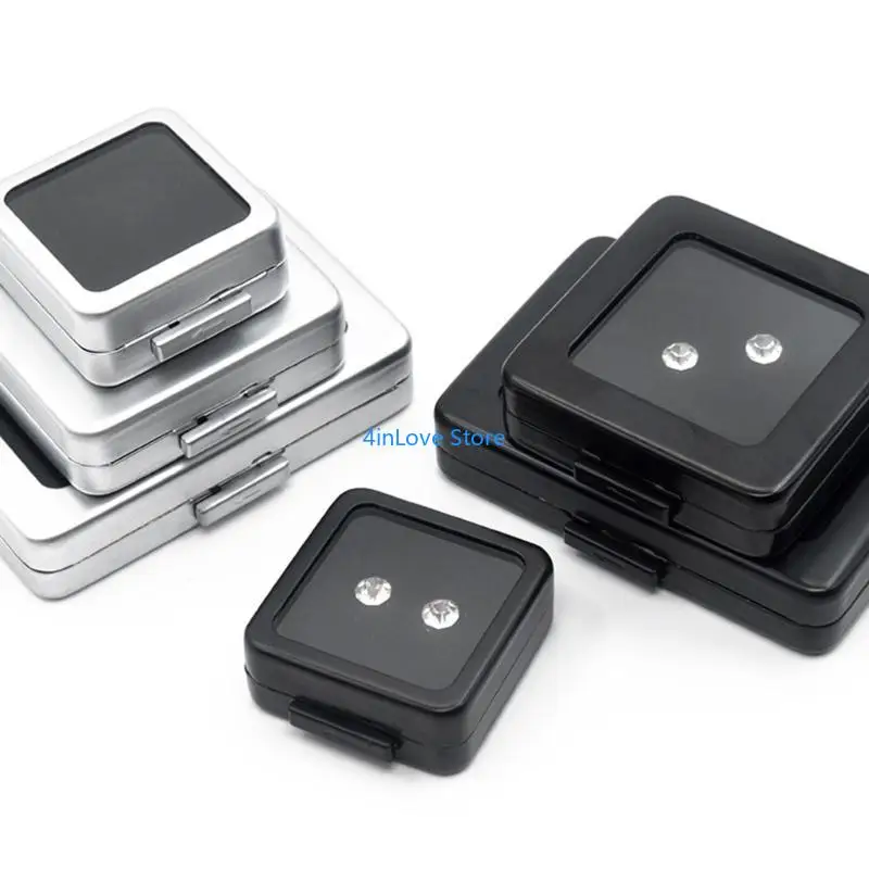 

T4MD Metal Loose Diamond Jewelry Storage Box Slide Buckle Gemstones Display Case Jewellery Beads Stone Jar