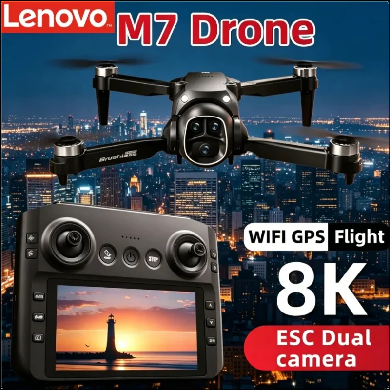 

Дрон Lenovo M7 RC 8K для профессиональной аэрофотосъемки, квадрокоптер с двойной HD-камерой, радиоуправляемый летательный аппарат, игрушка-дрон для мальчиков, подарок