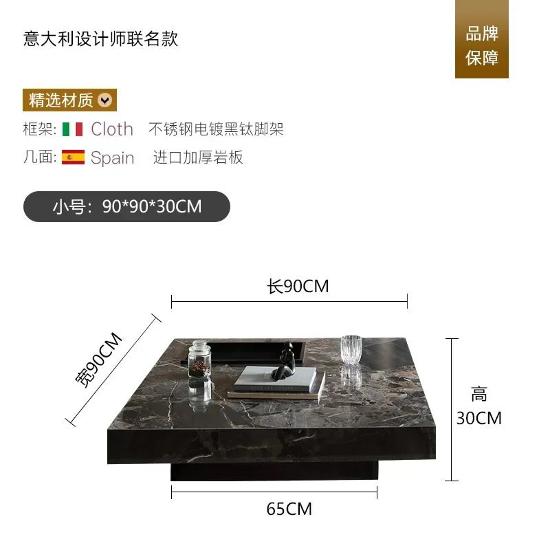 LXSimple modern rock slab coffee table living room household small apartment modern simple marble squareSSS