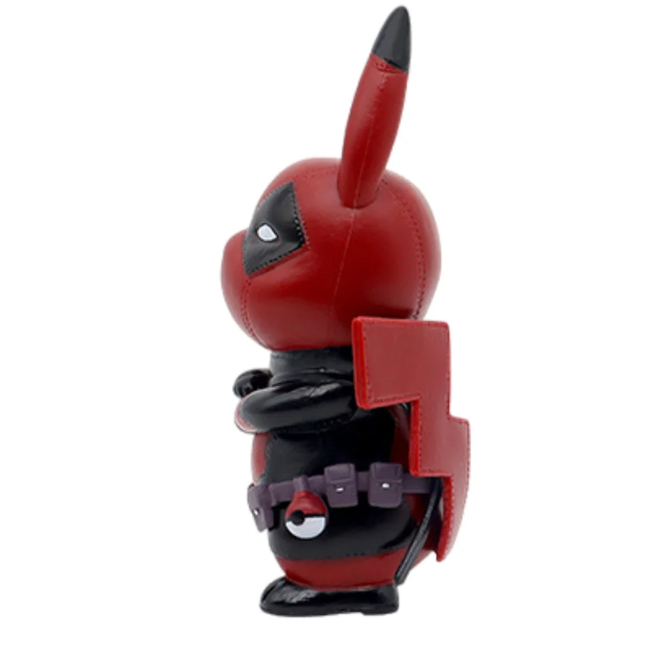 12Cm Kawaii Pikachu Cos Deadpool Anime Personages Q Versie Van Cartoon Animatie Tij Spelen Figuura Desktop Auto Decoratie Pokemon