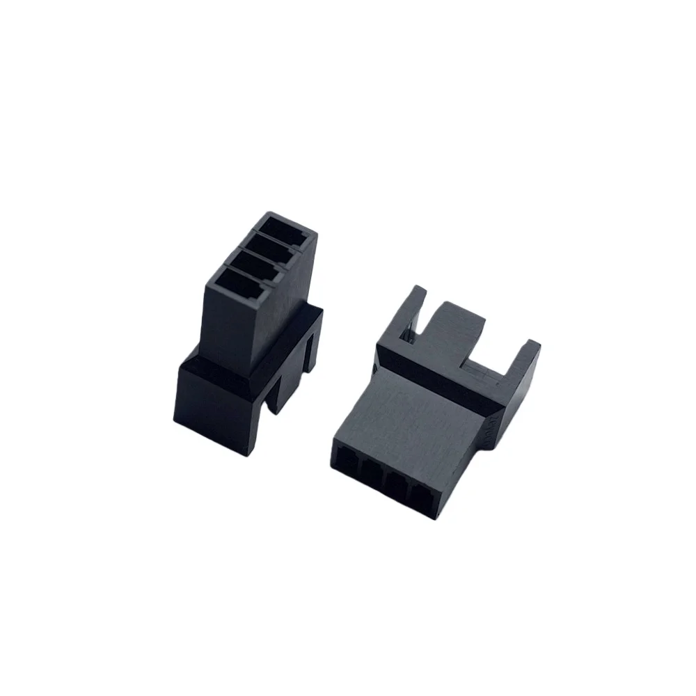 200PCS/1LOT black small 3+1P 4P male/female for PC PC computer ATX  2540 fan Power connector plastic shell Housing