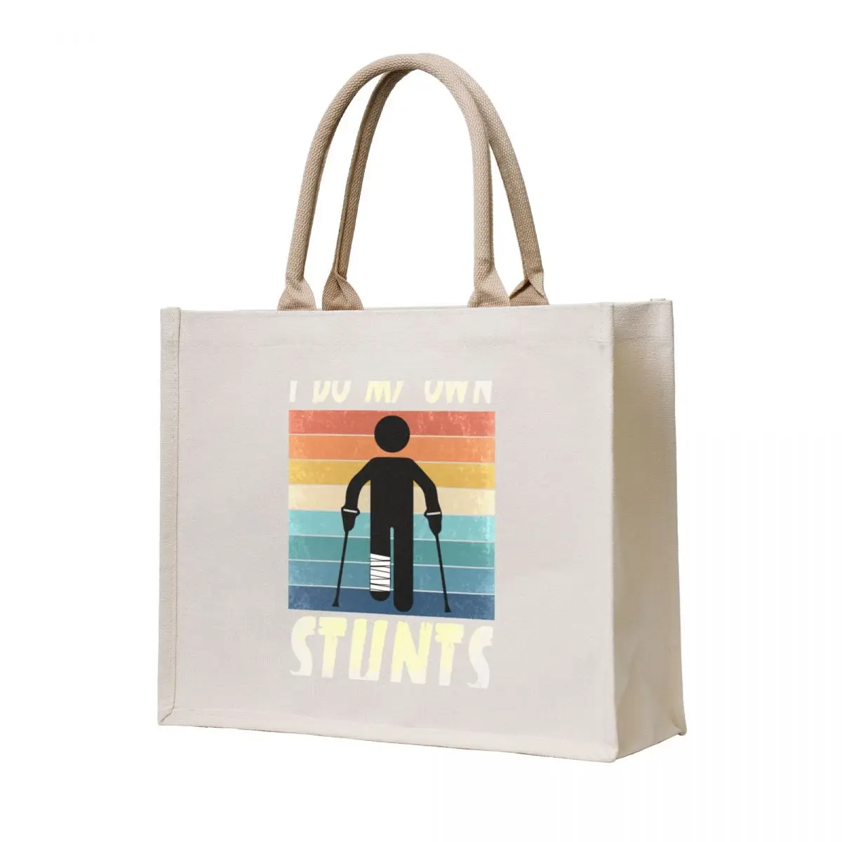 

Retro I Do My Own Stunts Funny Injury Leg, Broken Leg Tote Bag woman shopping bag bag luxury women Customizable tote