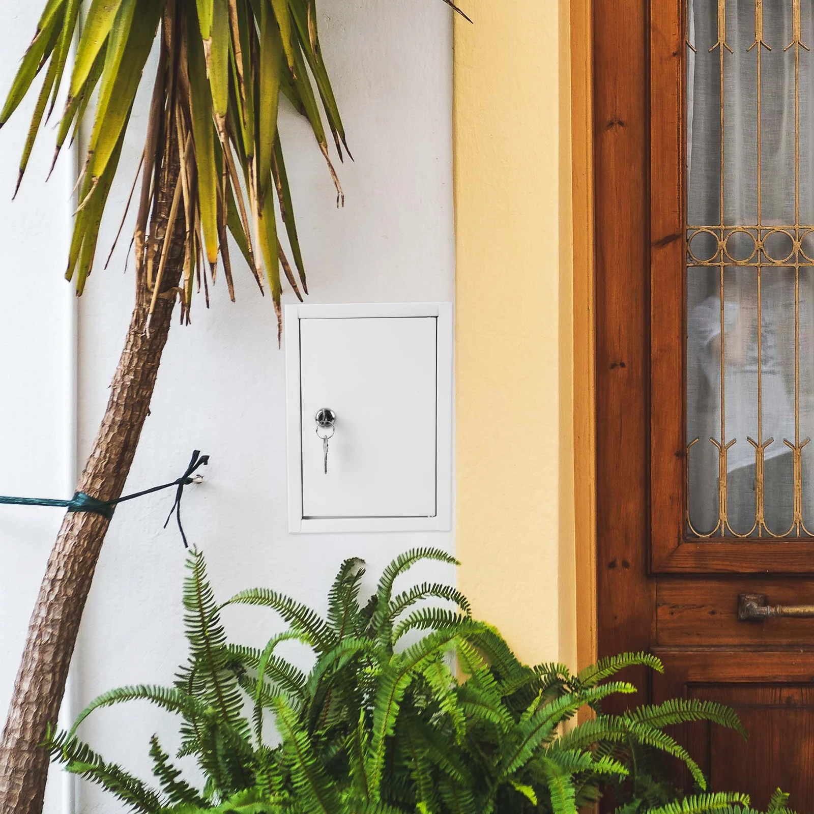 

Wall Mounted Locking Milk Box Iron Milk Bottle Holder Mailbox Package Delivery Case Porch Storage Organizer Secure