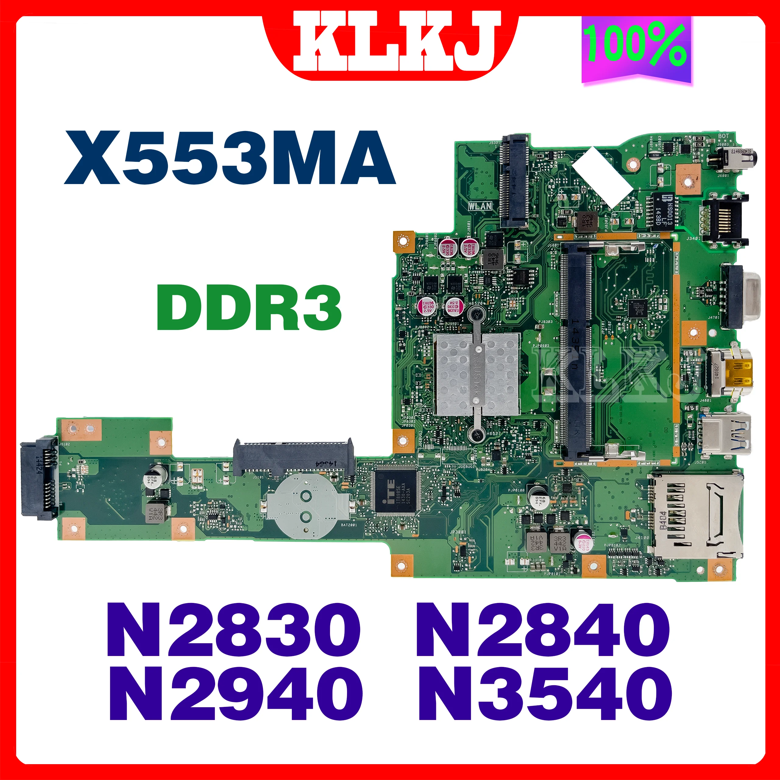 Motherboard Laptop Dinzi X553MA N3530 N3540 N2830 N2840 untuk ASUS X503M X553M F553M X553MA X553M Notebook Mainboard 100% Bekerja