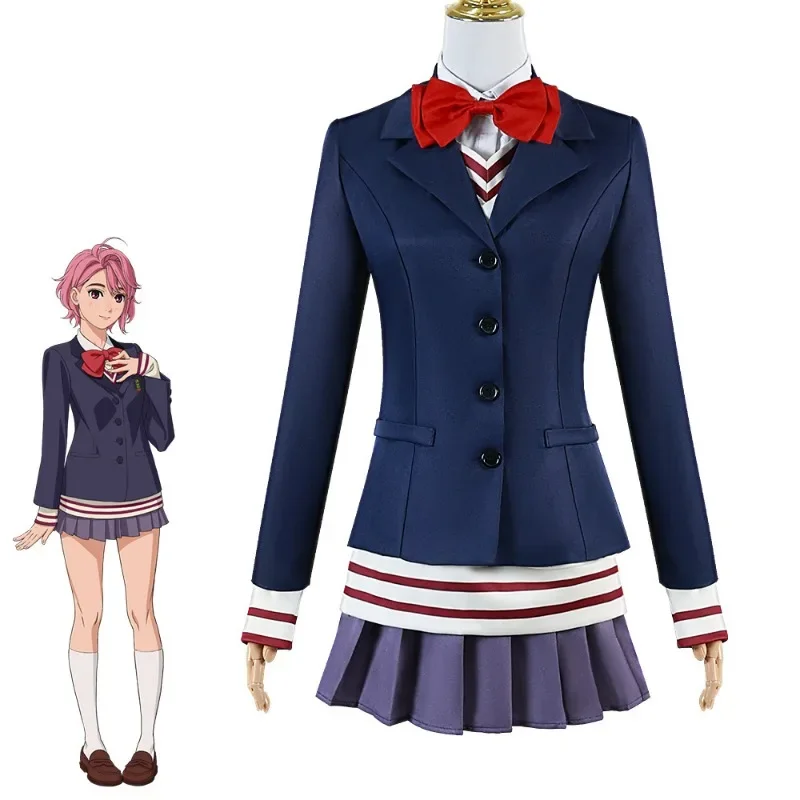 DAN DA DAN Momo Ayase disfraz de Cosplay Anime Hirabiro Aira Cosplay ropa conjunto uniforme completo escolar Hallowee
