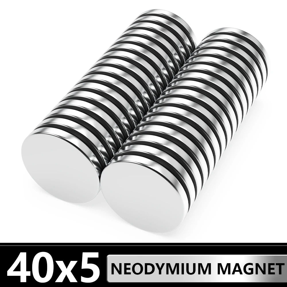 

1~15Pcs Round Strong Magnet 40x5 mm Search Magnetic Neodymium Magnets Rare Earth N35 Powerful Permanent 40*5