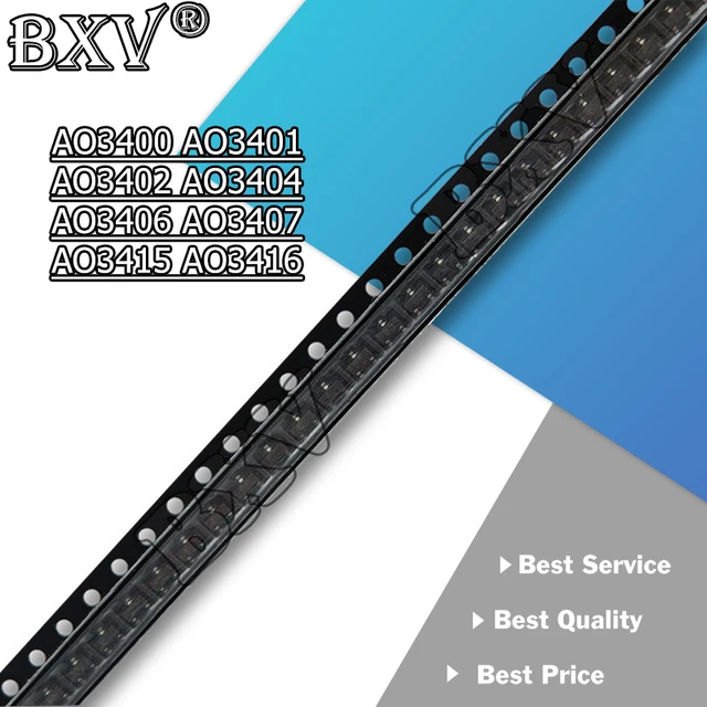 50PCS AO3400 SOT23 AO3400A SOT-23 A09T SOT AO3401 AO3402 AO3404 AO3406 AO3407 AO3415 AO3416 SMD MOSFET Nowy