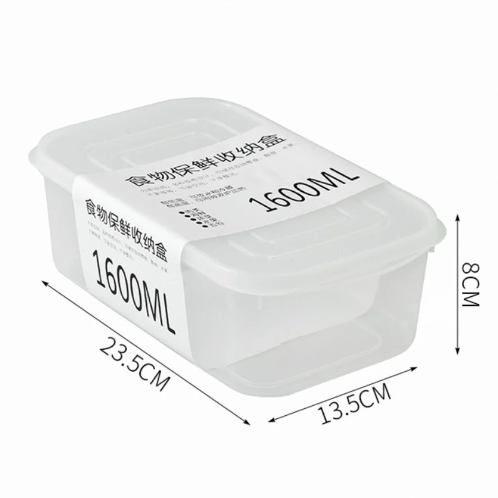 Plastic Fridge Food Storage Box Sealed with Cover Fresh Divided Organizer 350ML/700ML/800ML/1600ML Kitchen Storage Container