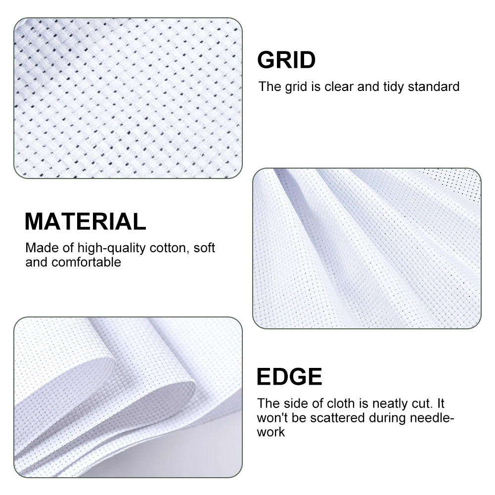 Aida 11 Count White Cross Stitch Embroidery Fabric Cotton Stitching Embroidery Cloth DIY craft handcraft supplies 1PC