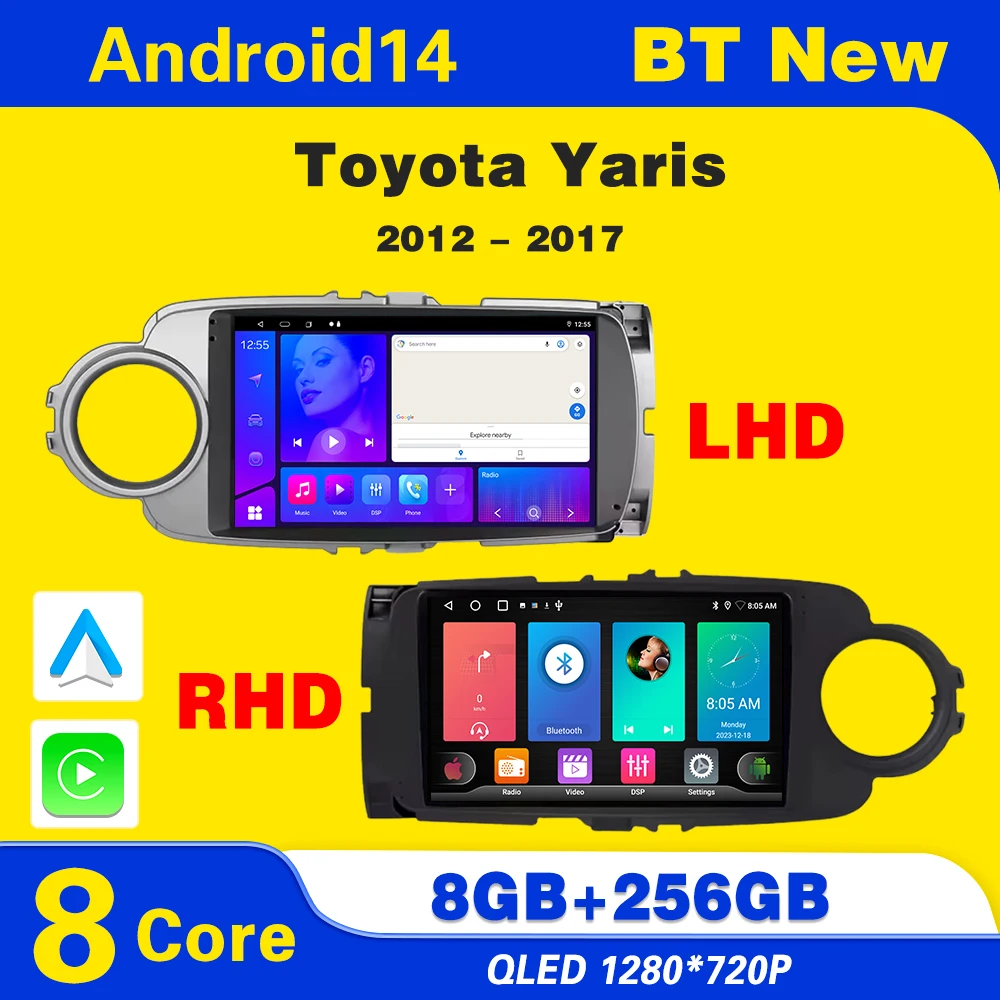 

Android 14 Carplay для Toyota Yaris 2012-2015 2016 2017 android Авто Авто Радио Навигация GPS Мультимедийный Плеер Стерео Wi-Fi BT