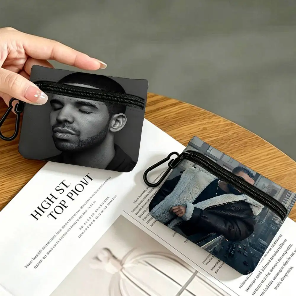 Rapper D-Drake Oxford Cloth Zipper Wallet Multifunctional Hanging Coin Bag For Credit Cards Keys Coins Earbuds