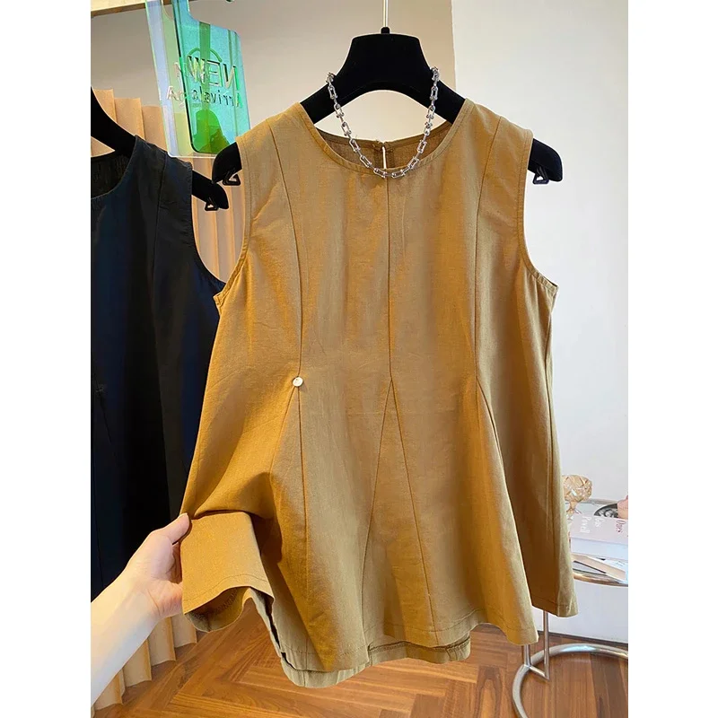 

Весенне-летняя новая мужская рубашка больших размеров, утягивающая фигуру, без рукавов, с круглым вырезом, ветровка, модный молодежный повседневный дизайн