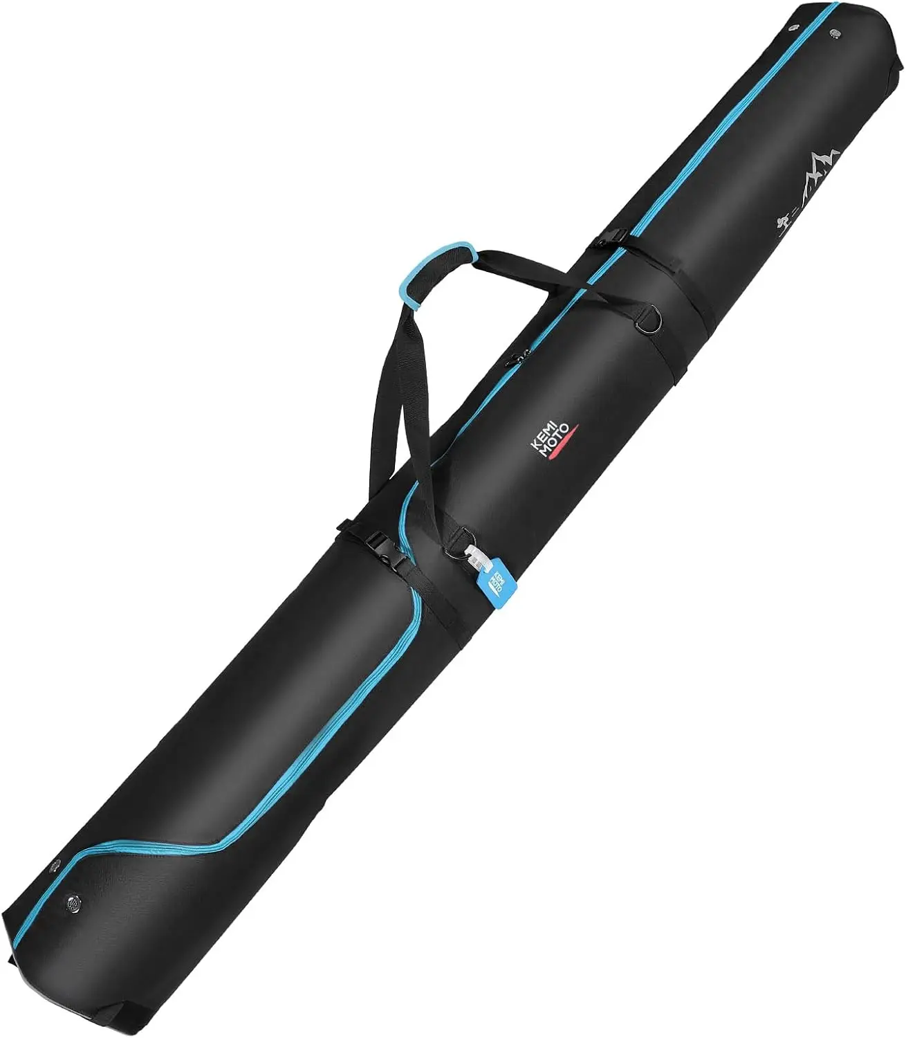 KEMIMOTO Ski Bag, 360° Fully Padded Ski Bag, Fit Skis Up to 78.74 inches (200cm), Water-resistant and Durable Perfect for Road T