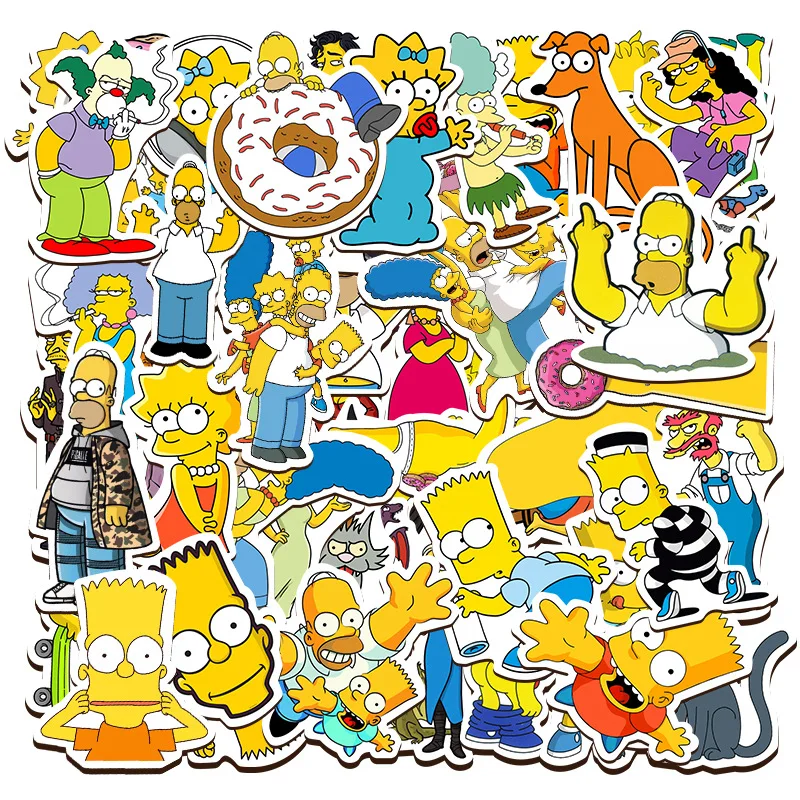 10/25/50PCS The Simpsons Cartoon Stickers Graffiti DIY Skateboard Laptop Luggage Motorcycle Bike PVC Waterproof Sticker Decals