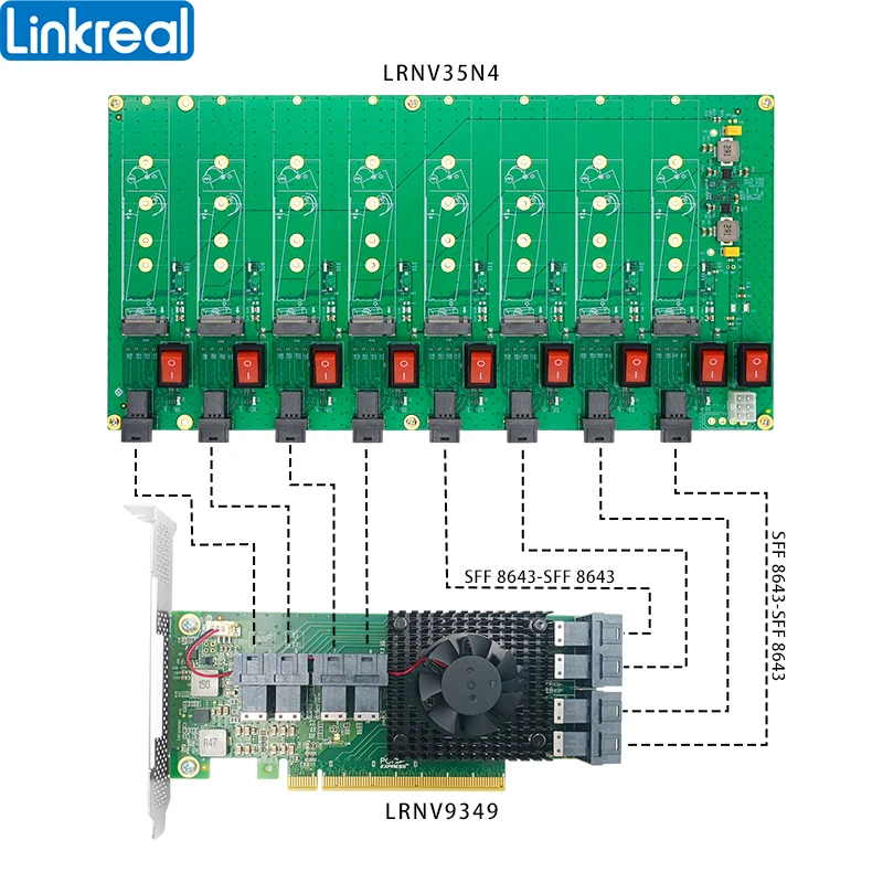 Imagem -03 - Linkreal M.2 Ssd Placas de Teste Pcie3.0 a Xm.2 Nvme Ssd