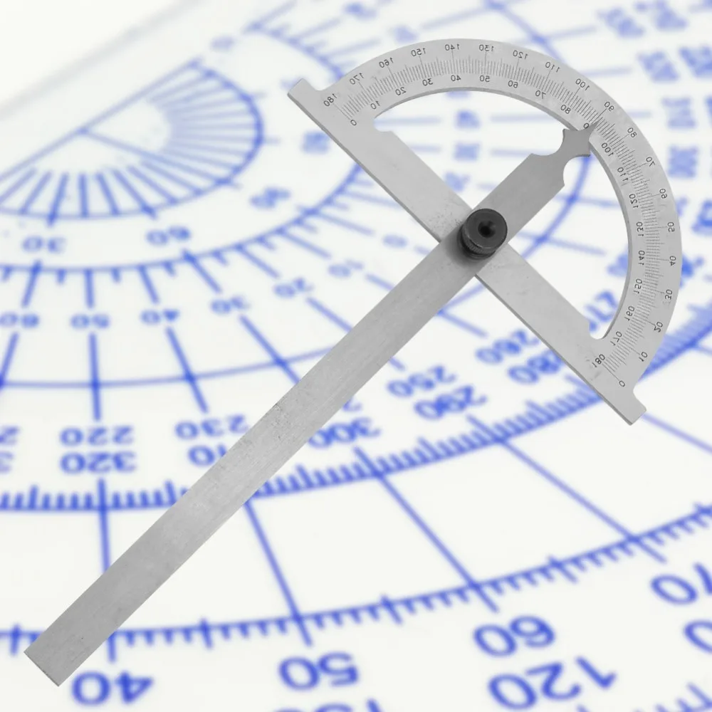 Rotary 80*120mm Rotary Angle Finder 0-180° Silver Measuring Ruler Stainless Steel Stainless Steel Protractor Measurement