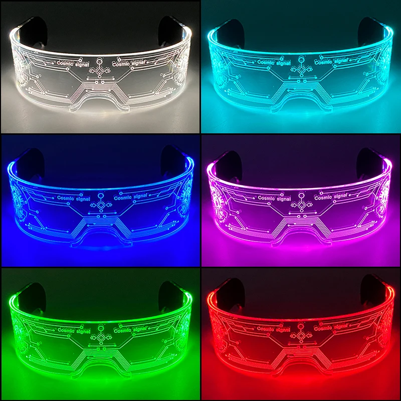 Colorful Luminous LED Glasses for Music Bar KTV Neon Party Decoration Change Color LED Goggles Festival Performance Props