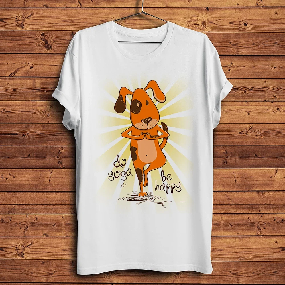 Cute Puppy,Sun Salutation Yoga Asana Dog,Funny T Shirt Men,Short Sleeve Casual Tee,Unisex TShirt Breathable Print
