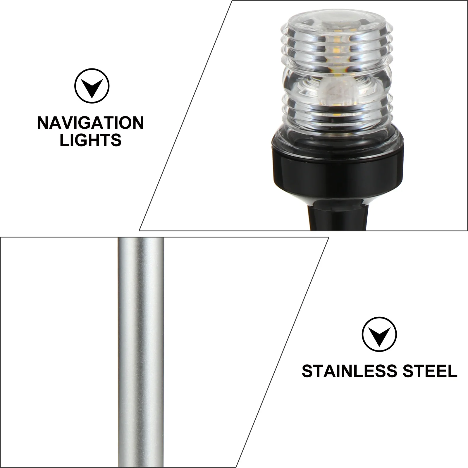 

2 Nautical Mile Navigation Anchor Lights 8 Inch All Round LED Lamp Waterproof Stern Light for Boats Navigation Anchor Lights