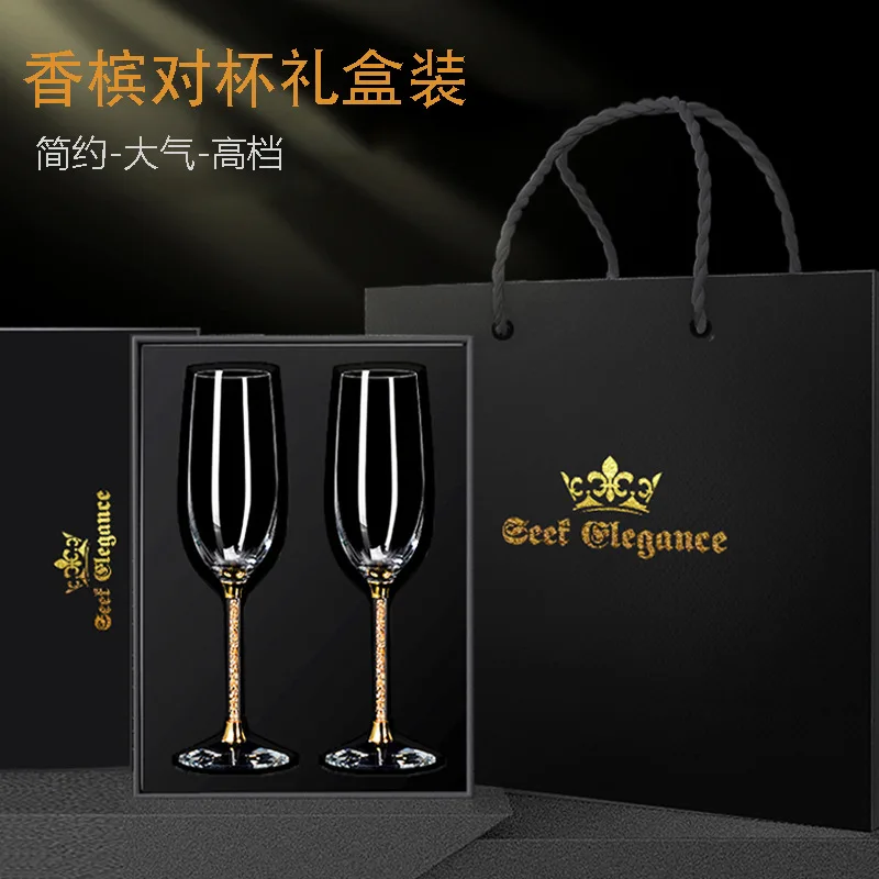 Набор французских хрустальных фужеров для шампанского - роскошные бокалы для вина для романтических случаев Набор французских хрустальных фужеров для шампанского - роскошные бокалы для вина для романтических случаев