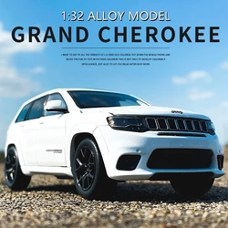 1:32 Jeeps Grand Cherokee модель внедорожника из сплава, литой и игрушечный автомобиль, металлическая Игрушечная модель автомобиля, имитация игрушки в подарок