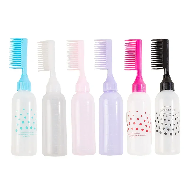 Salon Empty Hair Dye Bottle with Applicator Brush Dispensing Hair Coloring Dyeing Bottles Hairdressing Styling Tools