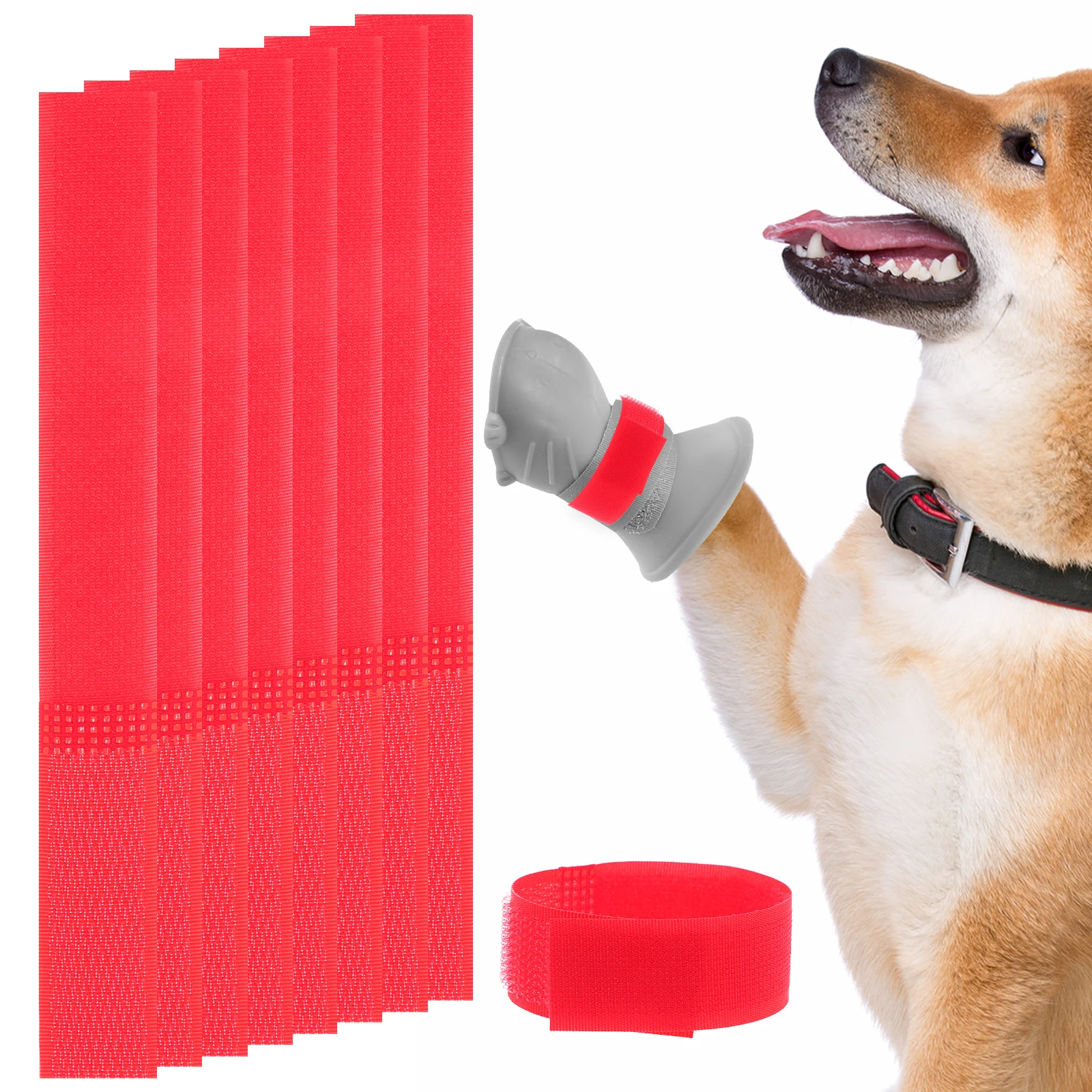 

10 Pcs Rain Boots Socks Patch Dog Holders Canine Shoe Straps Animal Footwear Fasteners Bootie Doggie Paw Cover