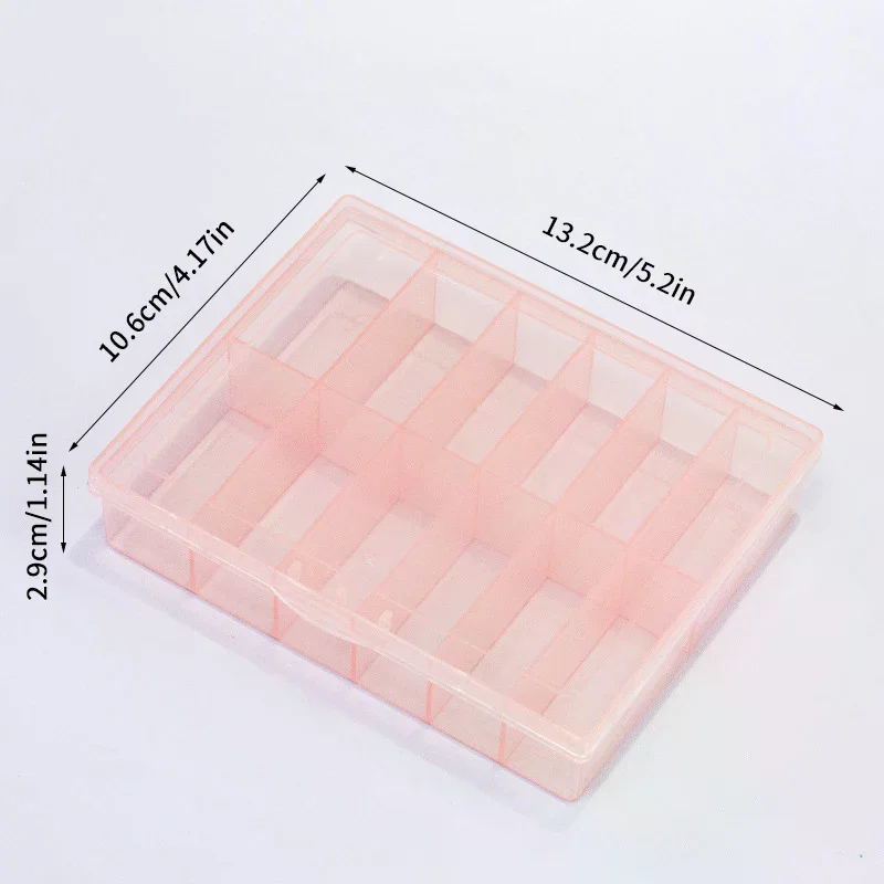12 กริดโปร่งใสเล็บฟอยล์กล่องเก็บเครื่องประดับพลาสติกลูกปัดอัญมณี Rhinestones เล็บปลอมเคล็ดลับ Art กล่องกรณี