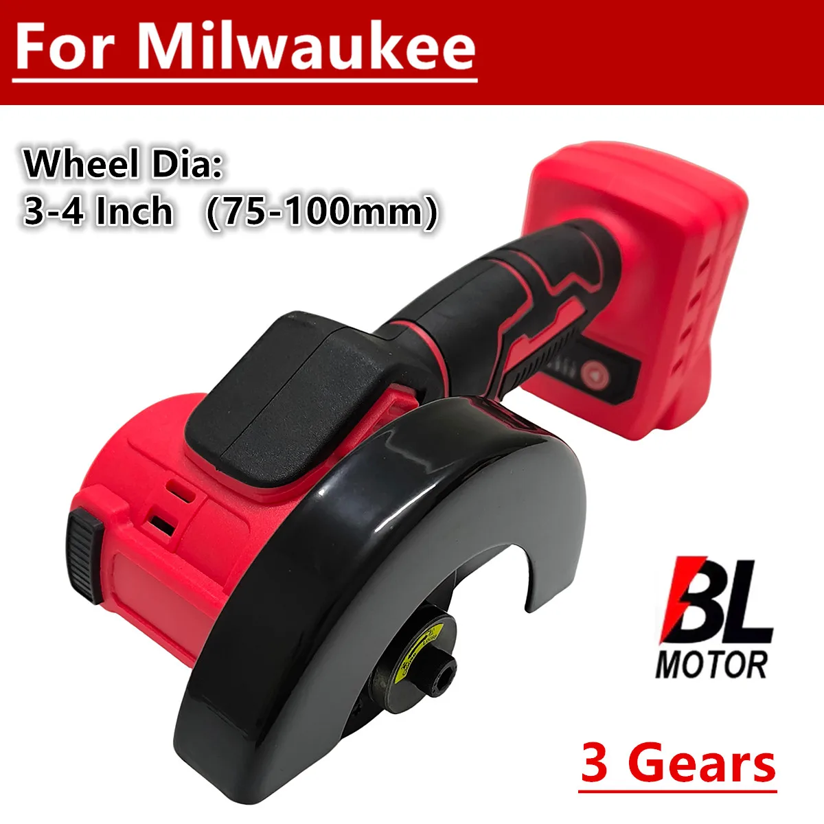 

For Milwaukee 18V Battery Brushless Angle Grinder 4 Inch CUT OFF Tool 3 Speed Cordless Cutting Polishing Grinding Saw Power Tool