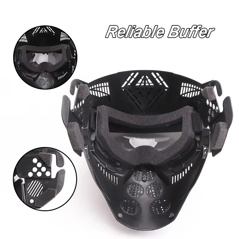 All-in-One Full Face Protection Mask Helmet Goggles Set for Airsoft Paintball CS Wargame