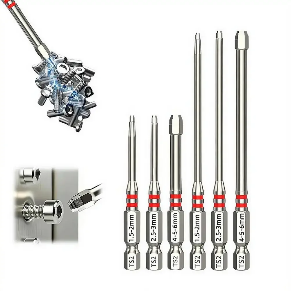 6-teiliges Pagoden-Stufen-Sechskant-Schraubendreher-Bit-Set, S2-Legierungsstahl Sechskantschaft-Bits mit Magnetspitzen in Verschiedenen Größen für Elektrobohrer und Schraubendreher – Detail 1