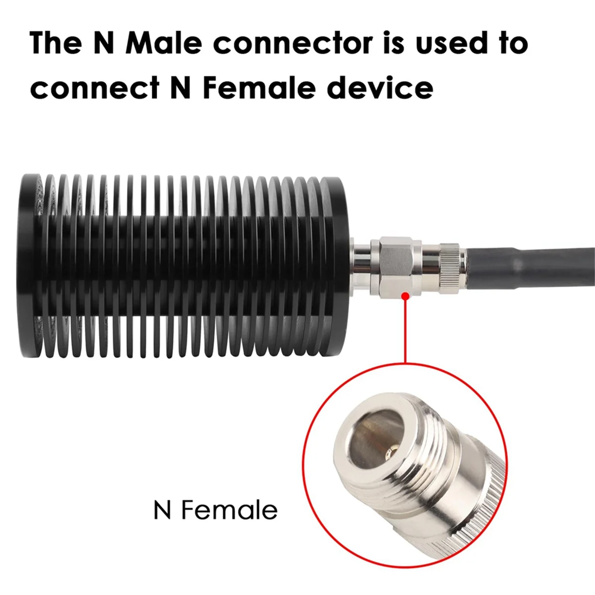 

2025+100W N Male Dummy Load, High Performance 50 Ohm N Male Plug Dummy Load, DC-3 GHz Frequency Range, Low VSWR