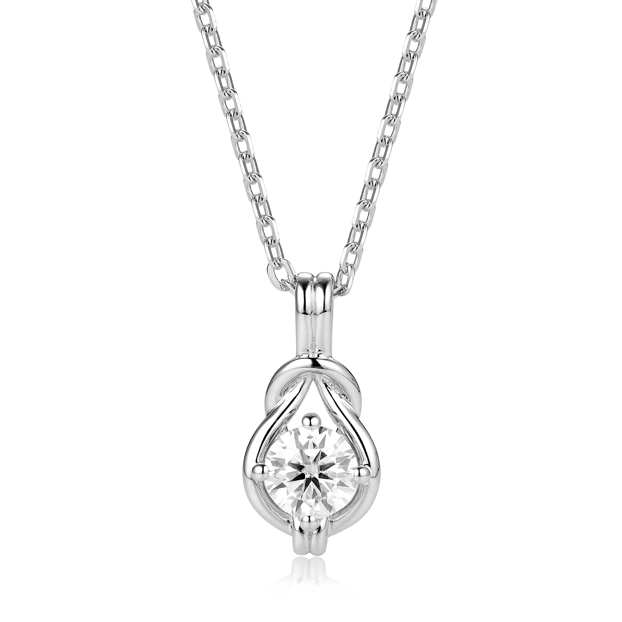 

Seasons of Shine 1ct-2ct F Color Round Cut Moissanite Pendant Necklace 925 Sterling Silver Jewelry Gift for Women Valentines Day