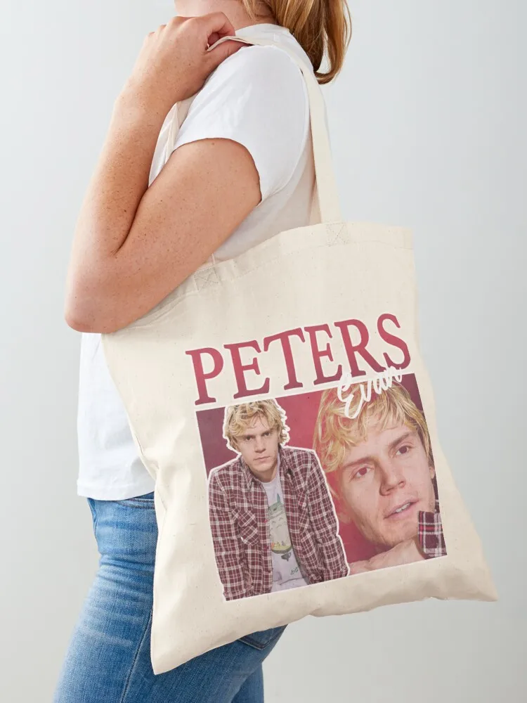 Evan Peters Retro Tote Bag canvas tote bags hand bag