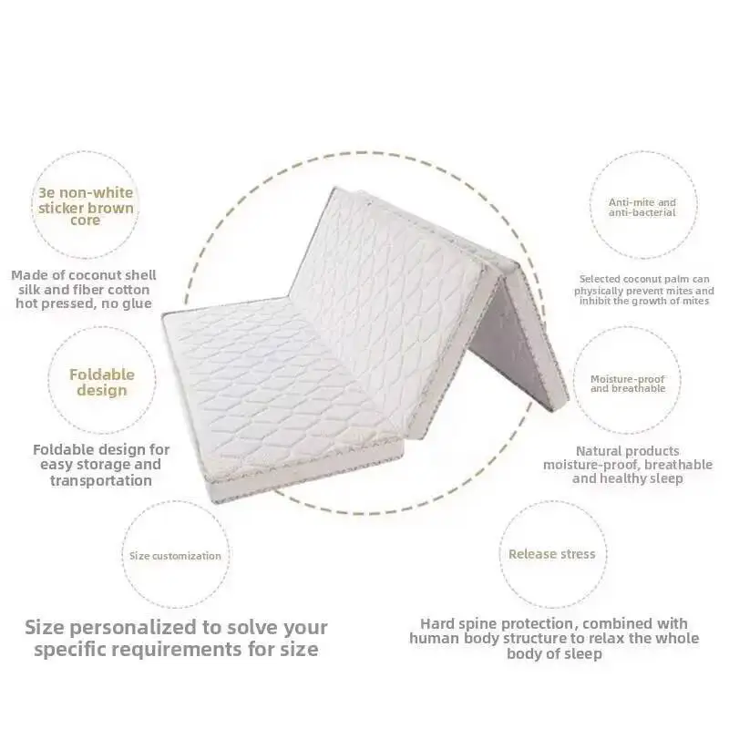 Single Student Japanese Latex Simple Dormitory Coconut Foldable Palm Mattresses Mattress Tatami Cushion Modern Bedroom Furniture
