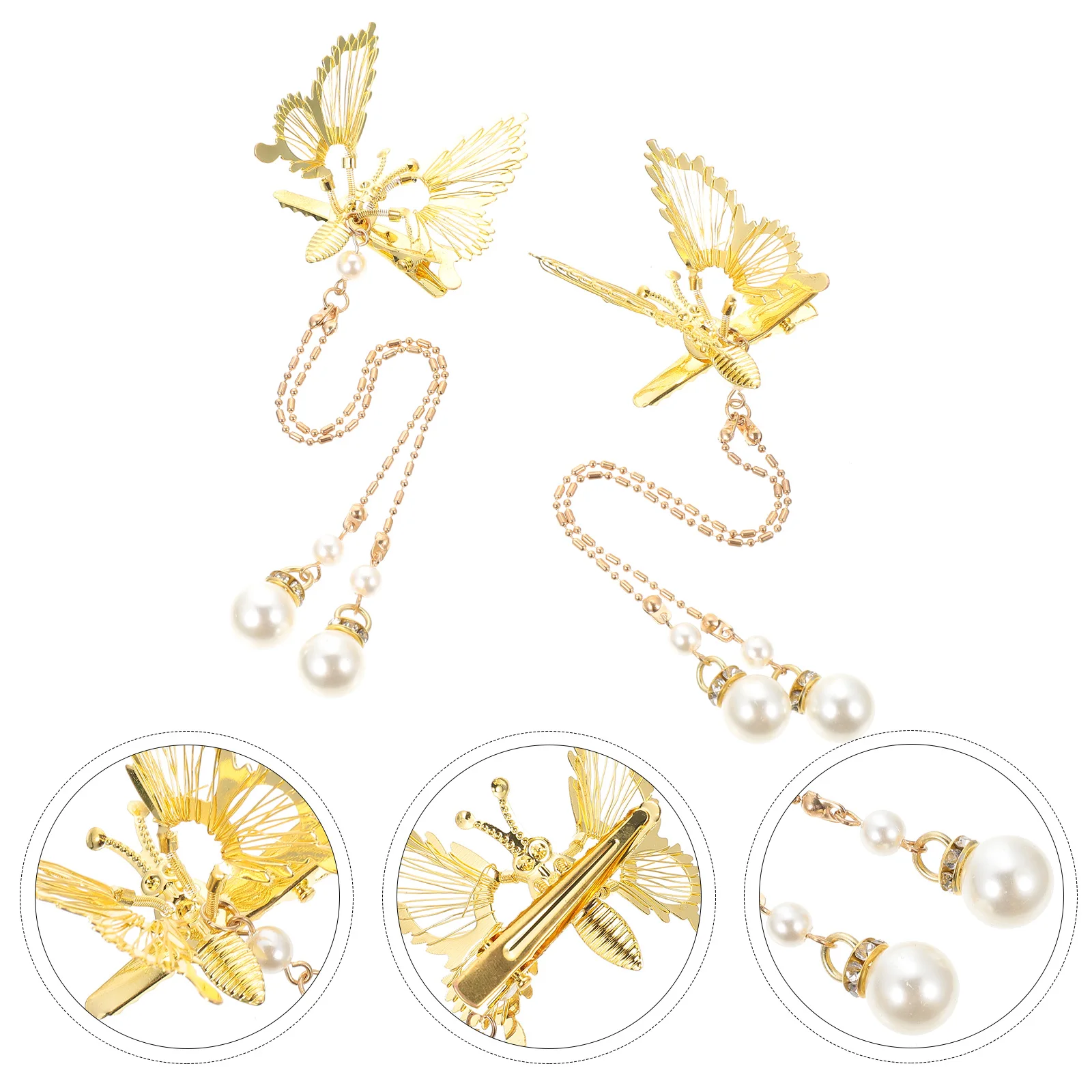 

4Pcs Tassel Butterfly Clips Accessories Women Girls Short Long Hair Wedding Party Ceremonies Birthday Banquet Daily Wear Premium