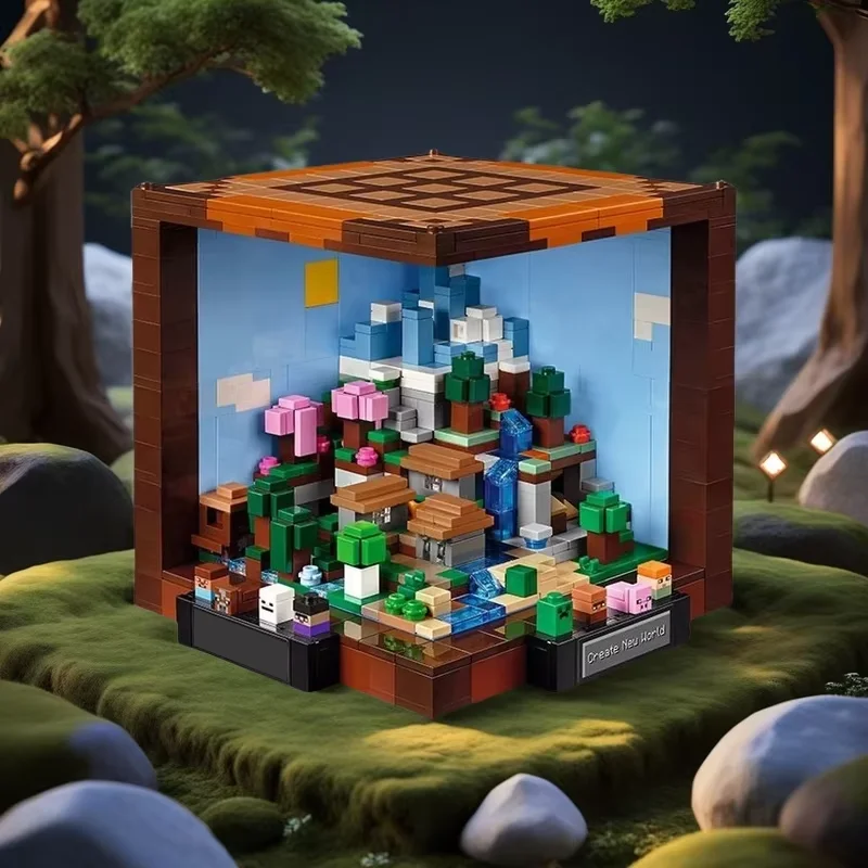 

Qing Wang 2025 new workbench architectural creative model assembling building block set boy birthday Christmas gift toy