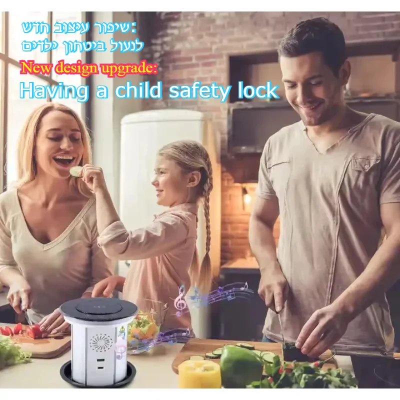 Israel Pop Up Socket Touch WIFI Table Hidden Socket with USB PD Waterproof Smart 16A 110V 220V 4000W Bluetooth Lifting Socket