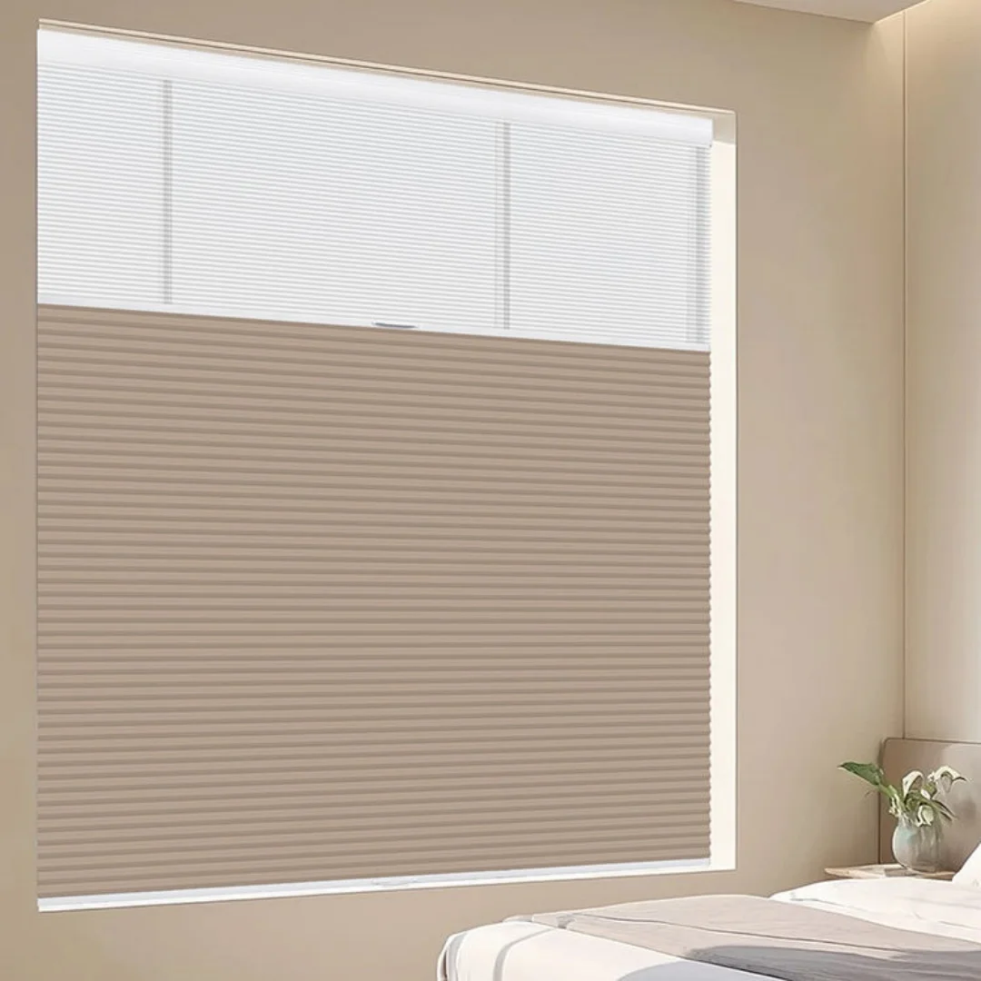 2026 European Hot Selling Block Lighting Noise and Sound Insulation Manual Day And Night Honeycomb Blinds For Bedroom