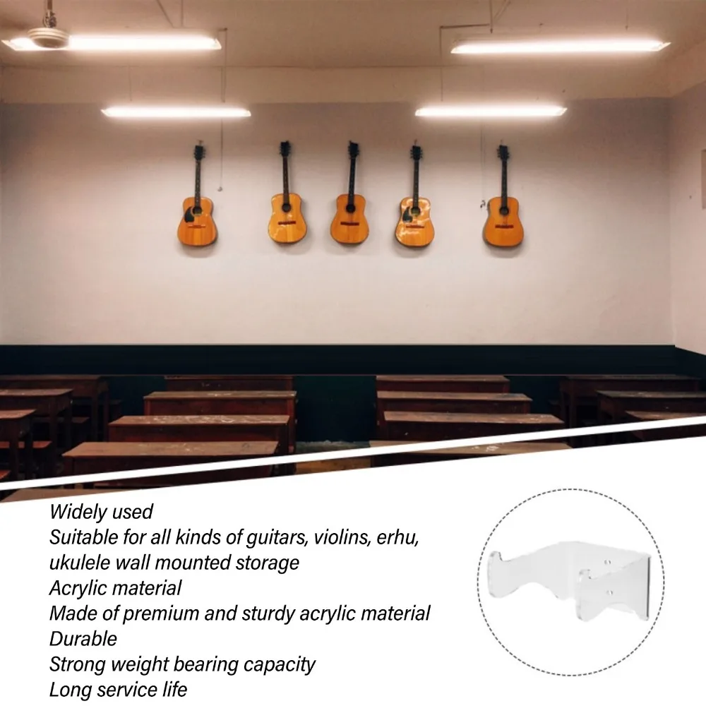 Space-saving Wall-mounted Guitar Wall Hanger Sturdy Protective Instrument Stand Adjustable Easy-install Guitar Wall Mount Studio