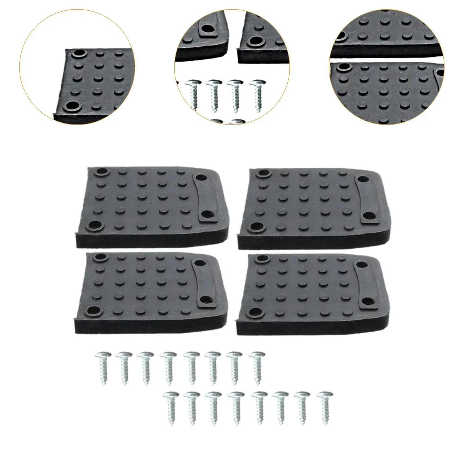 4x Construction Stilt Sole Replacement Kit Stilt Sole Anti Slip Pad Universal Floor Pad Foot Pad for Indoor Painter Painting