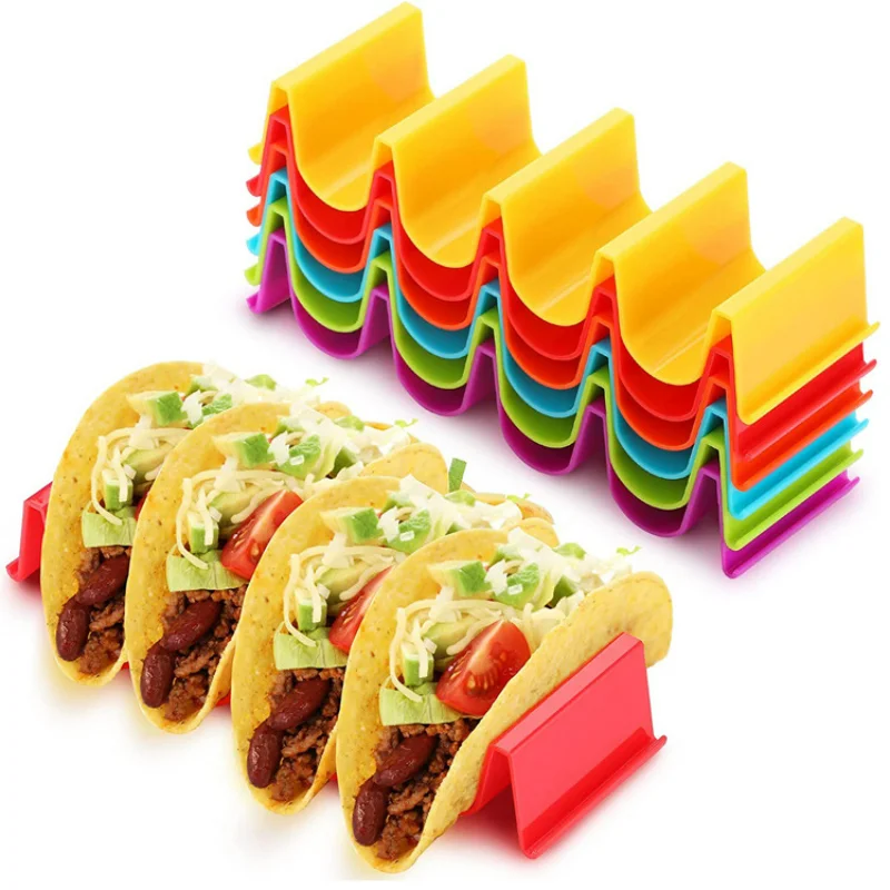 Mexican Roll Rack Taco Holder Tortilla Pancake Stand Holder Creative Wave Shape Tray Holder Taco Cake Rack Kitchen Gadgets