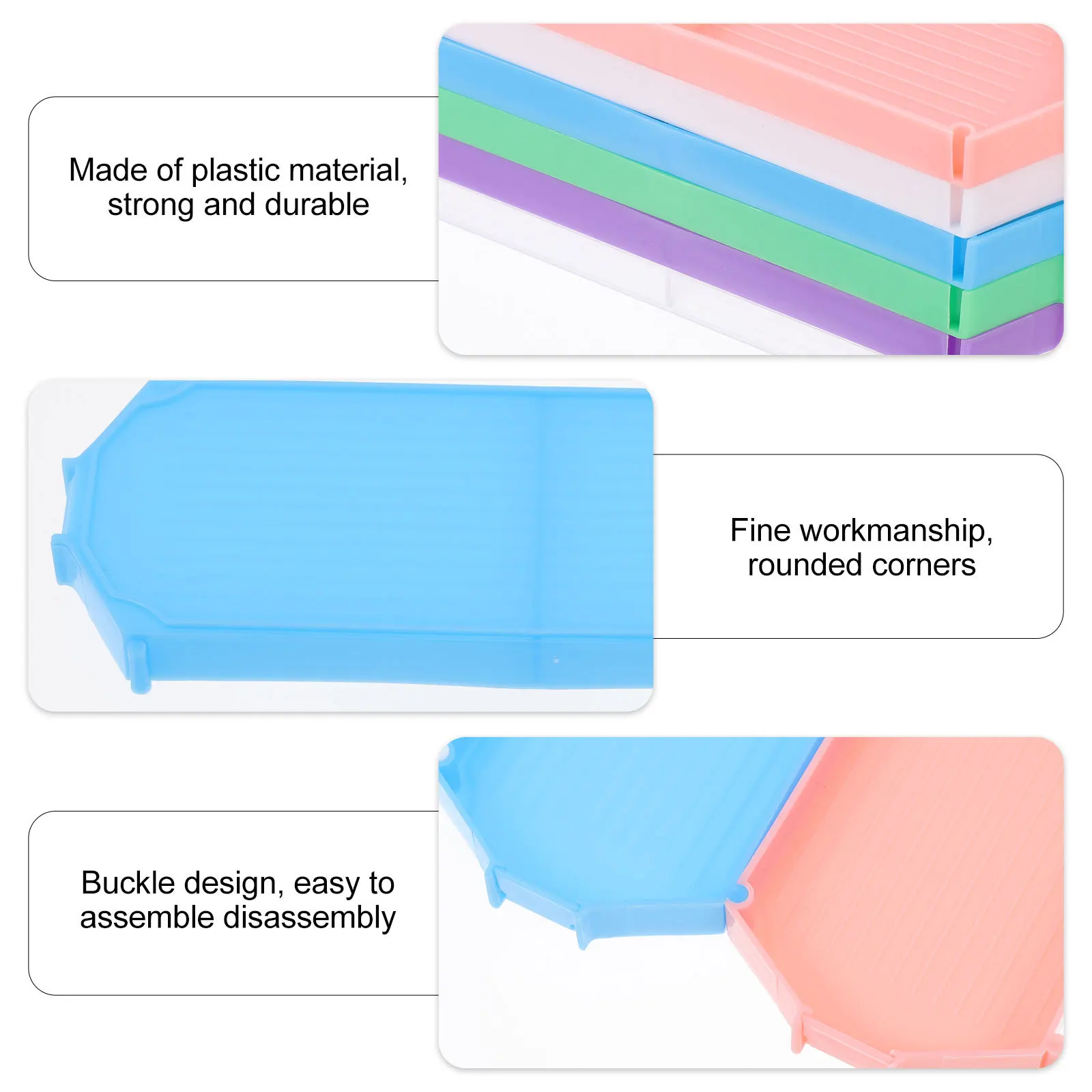 

6pcs Plastic Diamond Picture Trays Large Bead Sorting Storage Container For Rhinestone Art Craft Diy Tools Holder Bead Mixing