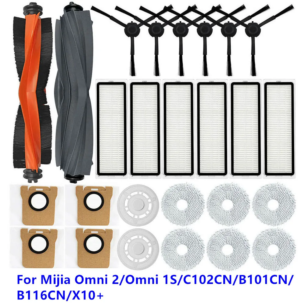 Main Brush Mop Holder Hepa Filter Side Brushes Dust Bags For Mijia Omni 2/Omni 1S/C102CN/B101CN/B116CN/X10+ Vacuum Cleaner Parts