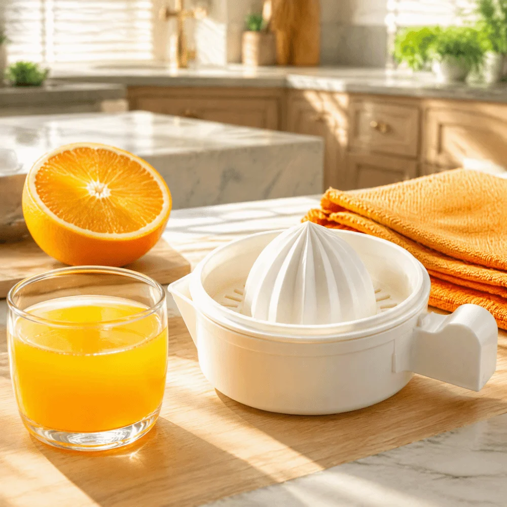 Practical Plastic Manual Citrus Juicer White Hand Operated Lemon Squeezer Double Layer Reusable Fruit Press Home Kitchen Gadget