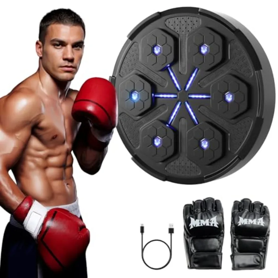 

Smart Music Boxing Machine with Boxing Gloves for Adults Wall Mounted Music Boxing Trainer Electronic Boxing Target