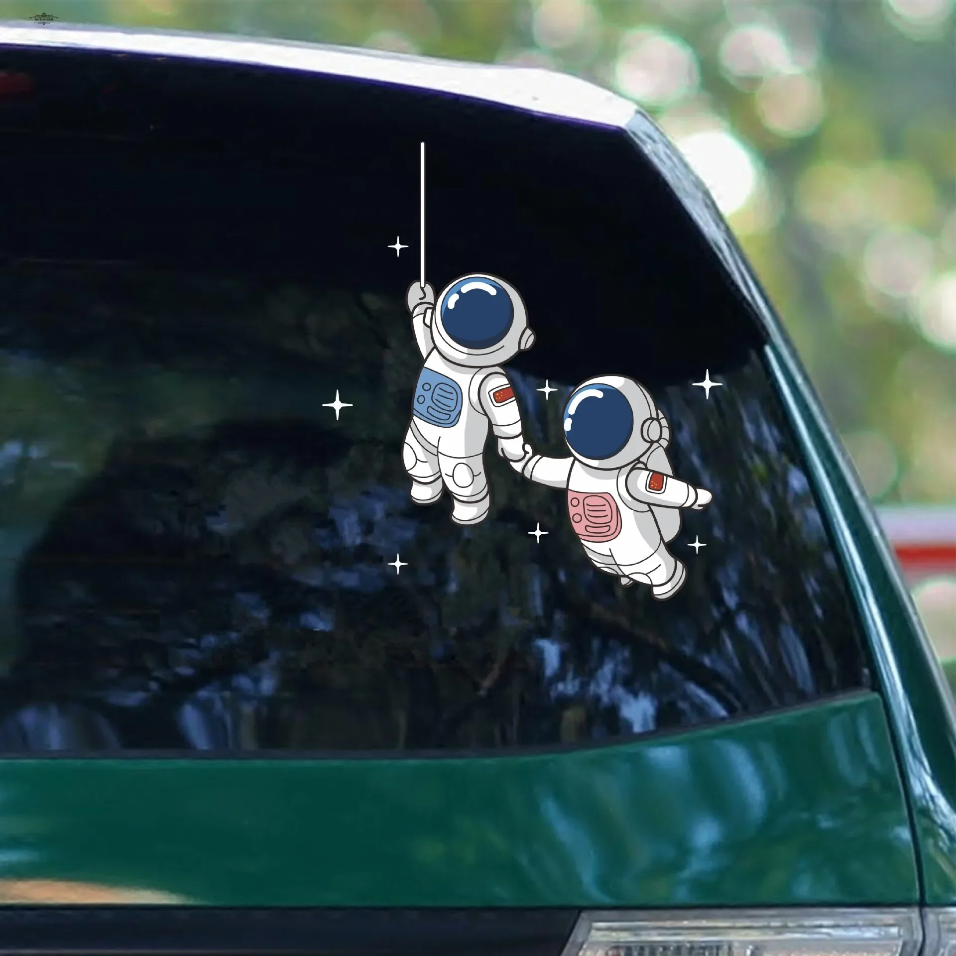 Space Astronaut Car Sticker Personalized Creative Rear Glass Decor Sticker Electric Vehicle Personalized Waterproof Car Sticker